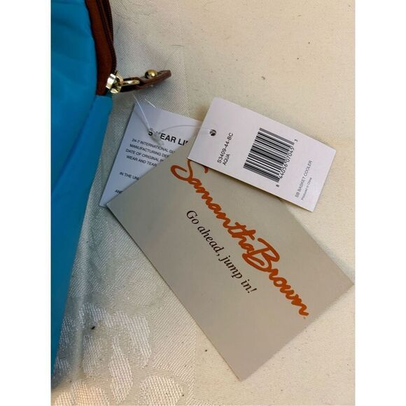 Samantha Brown Aqua Basket Cooler insulated lunch tote new - Picture 4 of 9